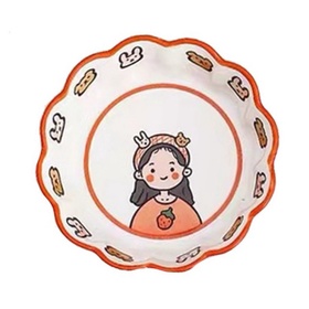 Cartoon Girl Salatschale 7,5″ Rot